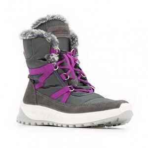 Kids' Gray and Purple Winter Boots